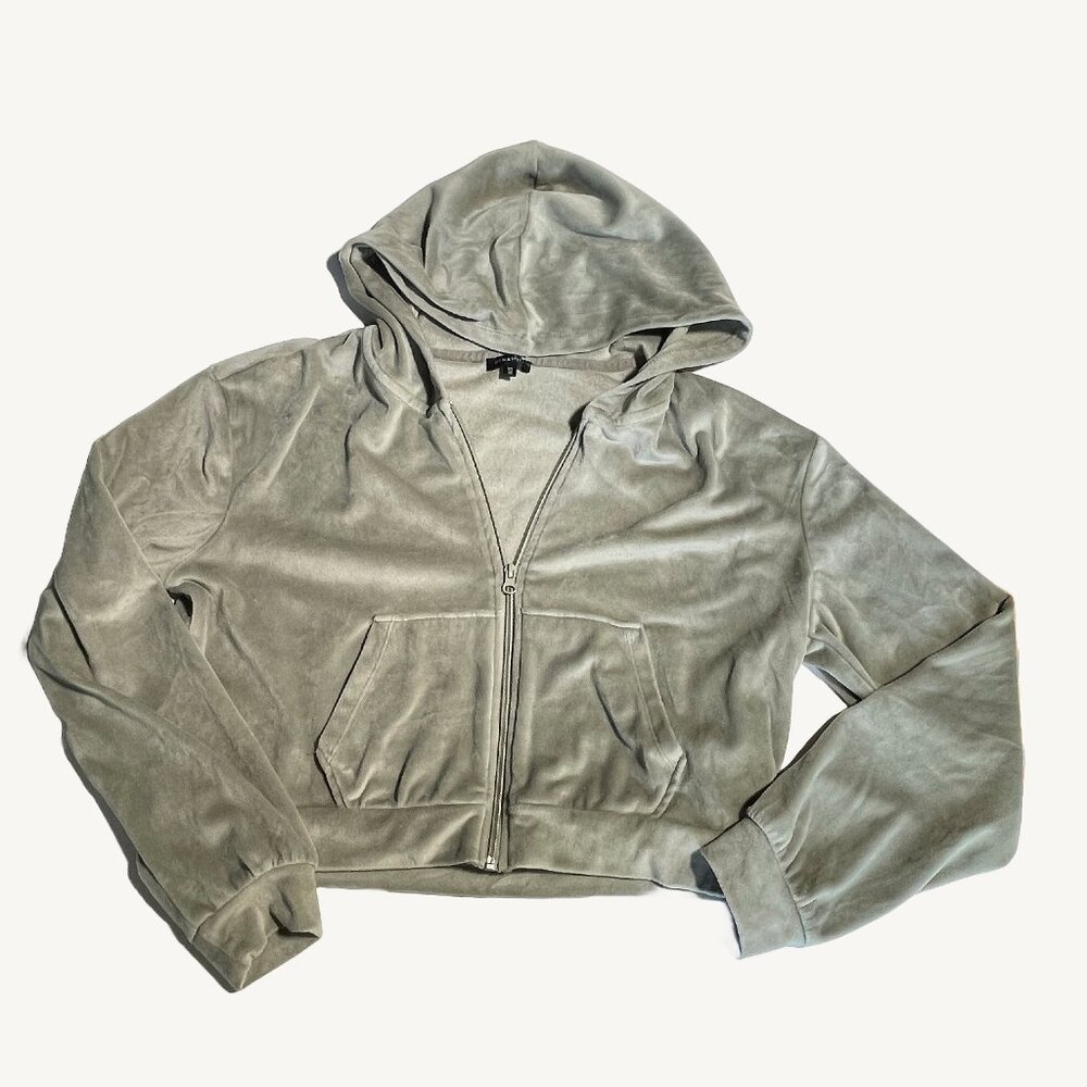 Dynamite Gray Cropped Hoodie